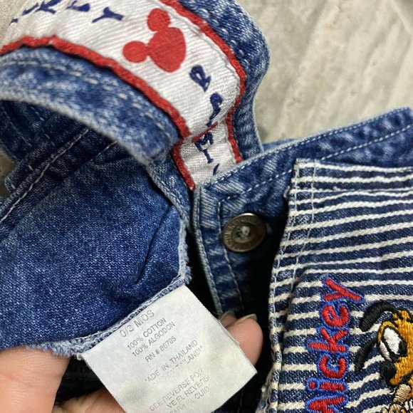 Vintage 90s Baby Mickey Shortalls 0-3 months Spell - Picture 8 of 9
